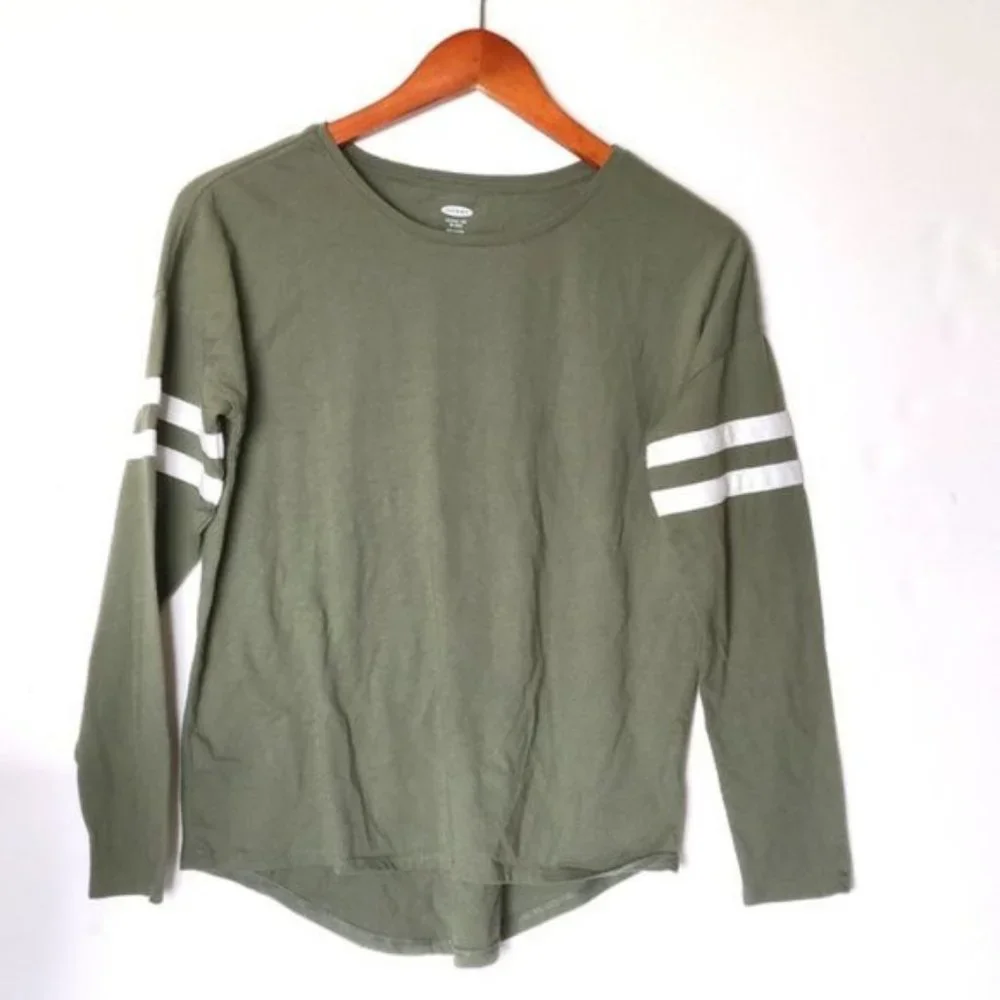 Old Navy Softest Tee Green‎ Olive XL 14 Stripe
